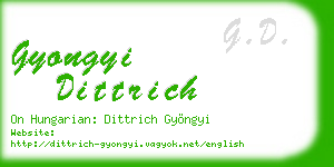 gyongyi dittrich business card