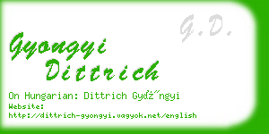 gyongyi dittrich business card